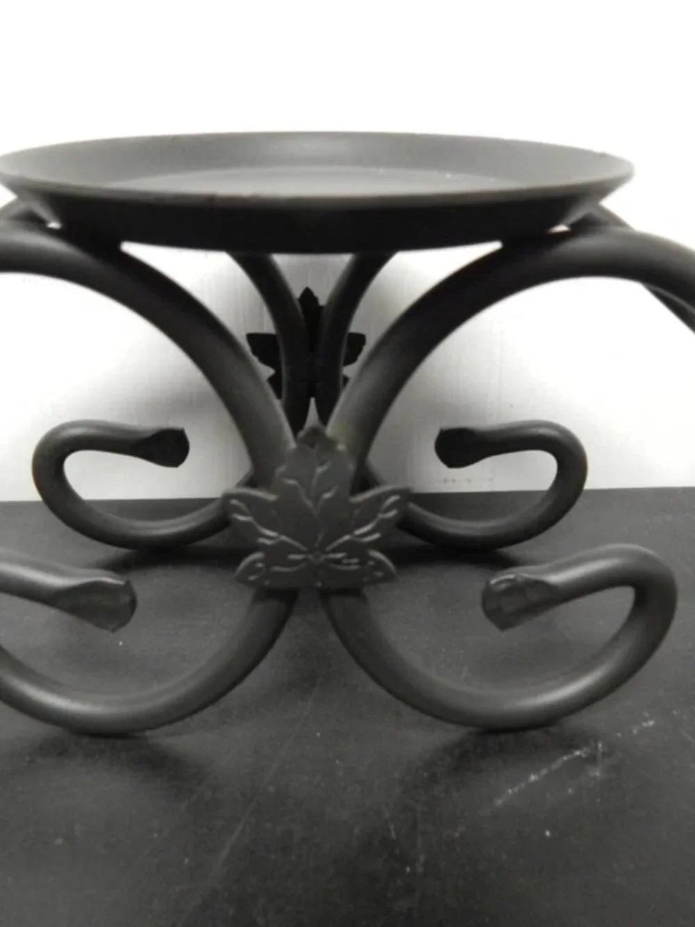 Longaberger Wrought Iron 3 Tier Pillar Candle Holder Maple Leaf Stand 20